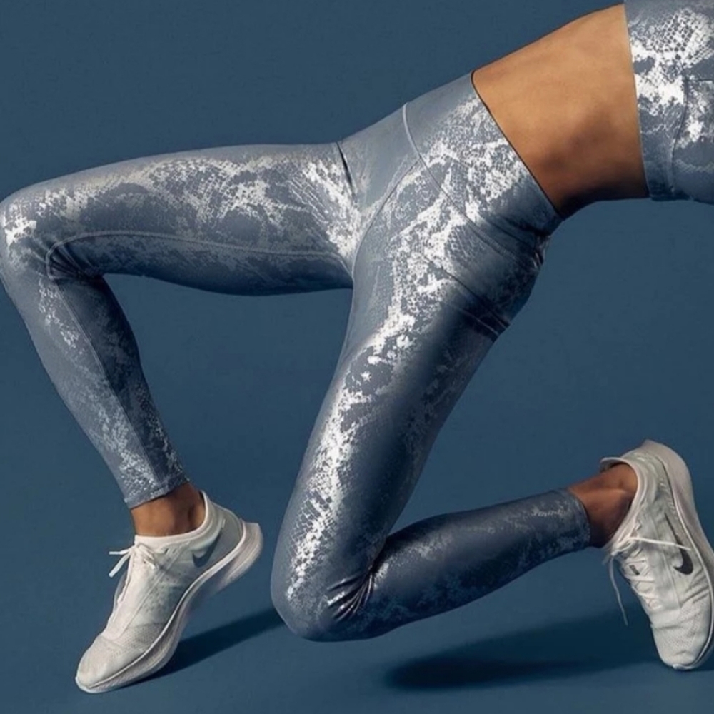 NEW Sexy Snake Metallic Leggings Gym Workout Sport Atheltic Compression Gym Fit